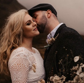 wedding dress with ivory Guipure lace Philine 6