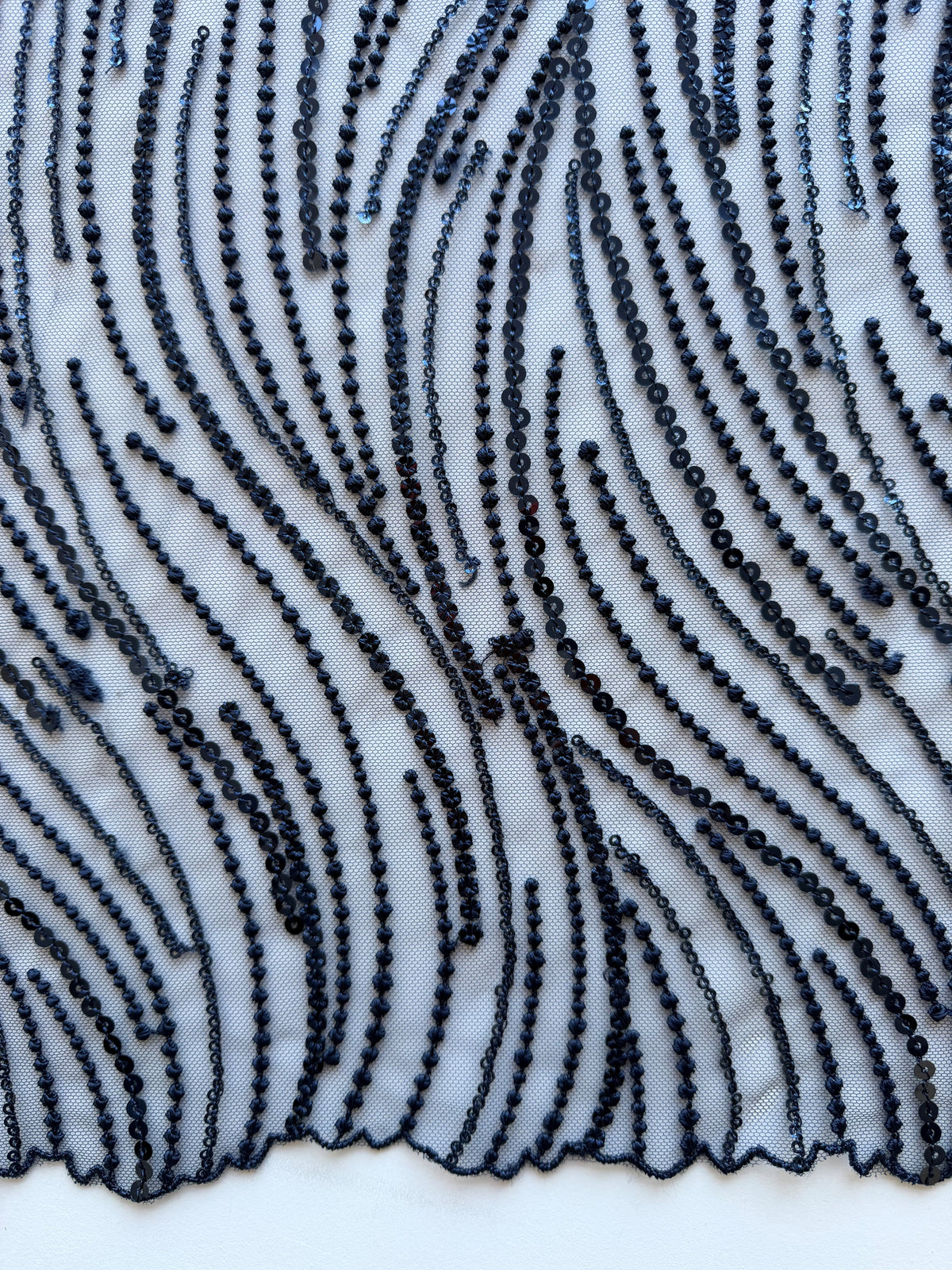 Marineblaue Paillettenspitze - EB3011