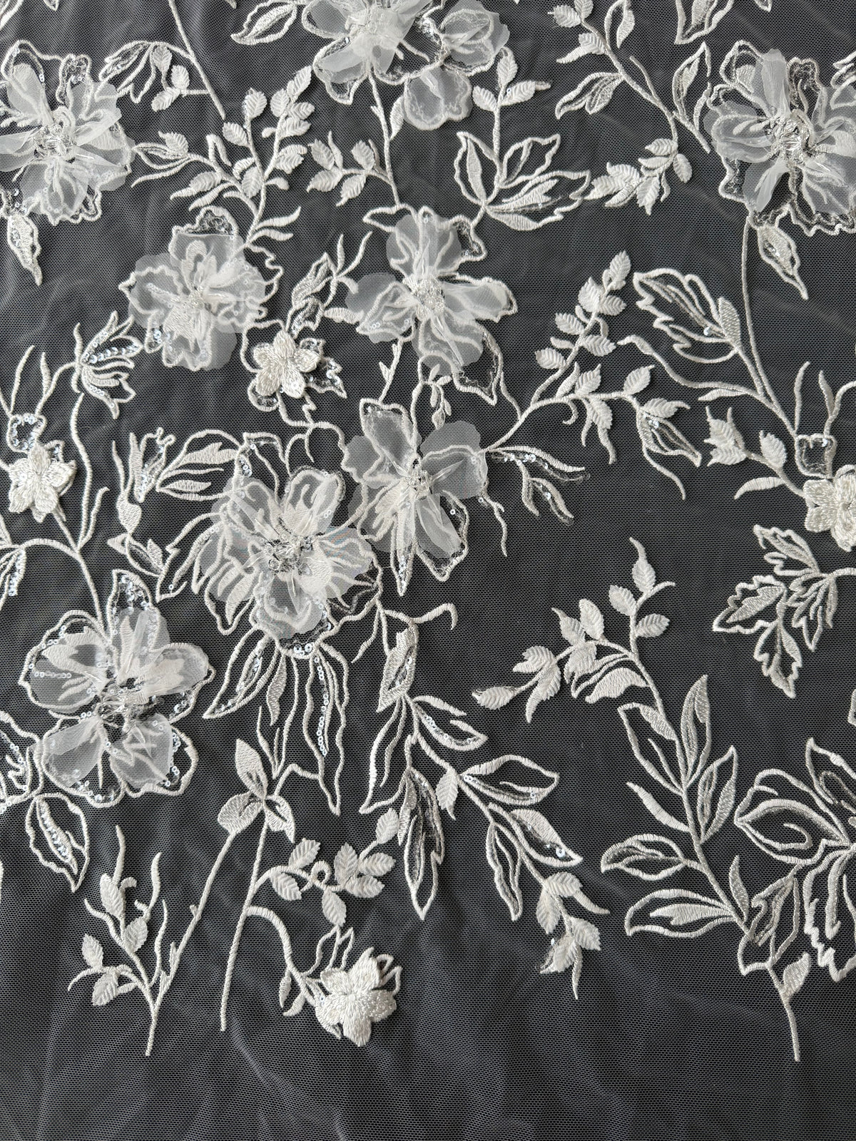 Ivory Beaded Embroidery Lace - Tamarind