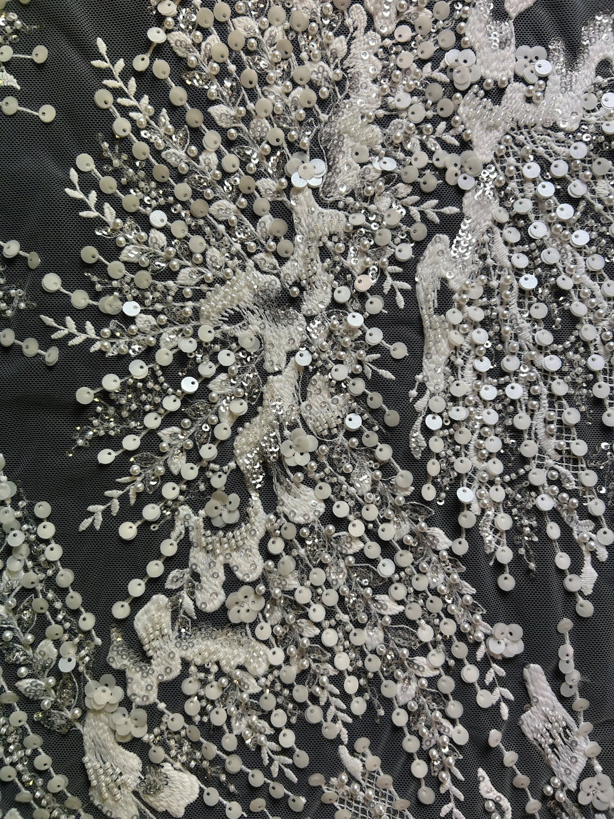 Elfenbeinfarbene Paillettenspitze – Arsenie