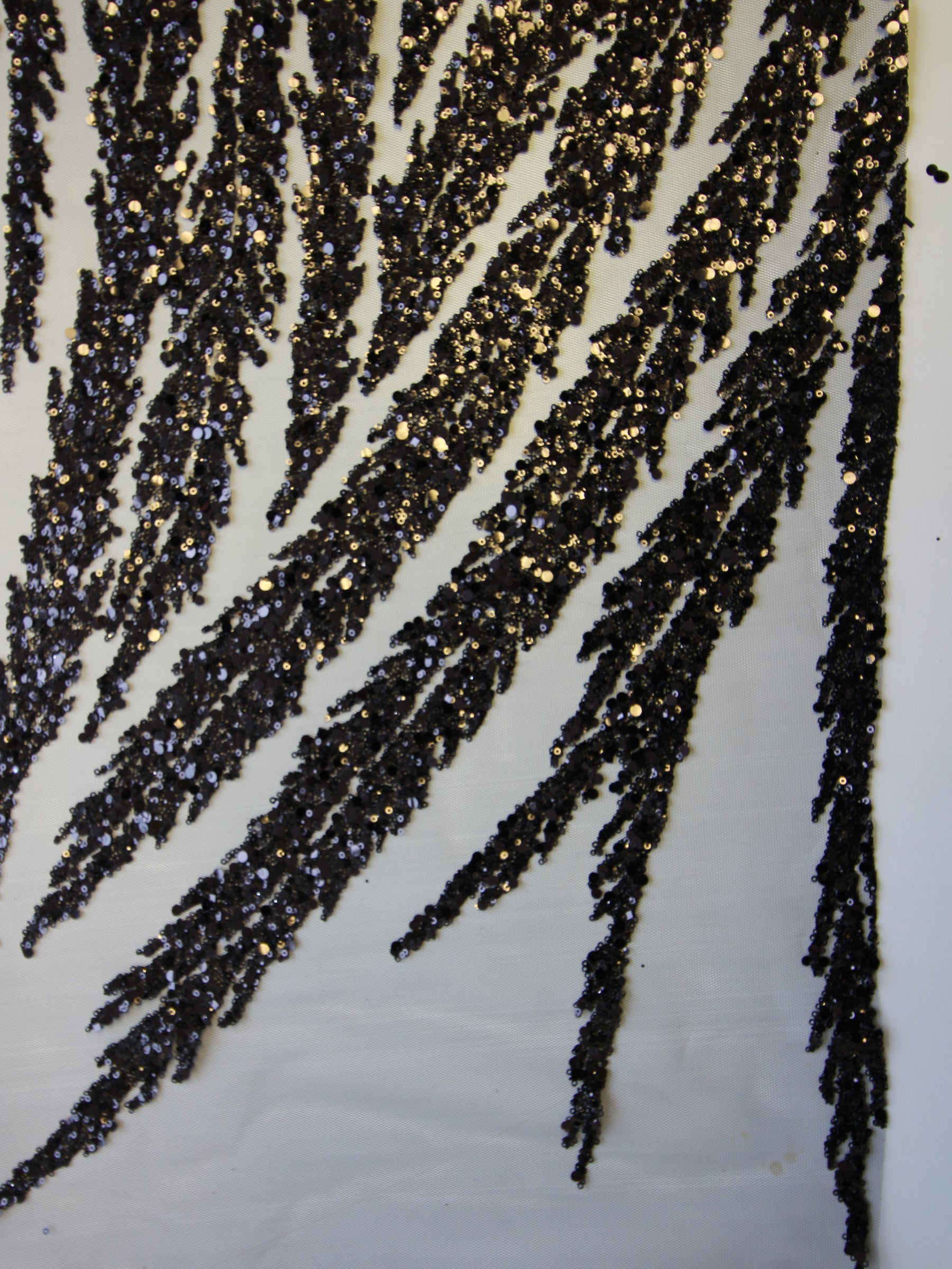 Schwarze Pailletten-Glitzerspitze – Divine