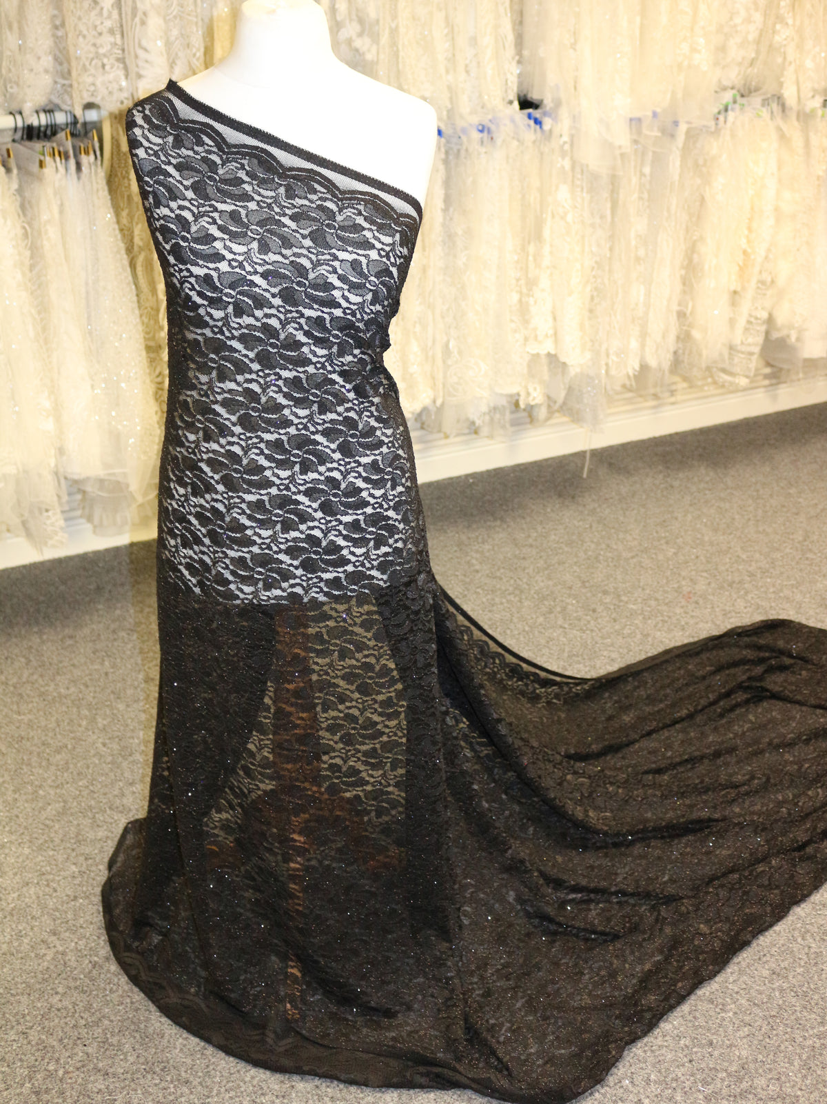 Schwarze Stretch-Glitzerspitze – Vindication