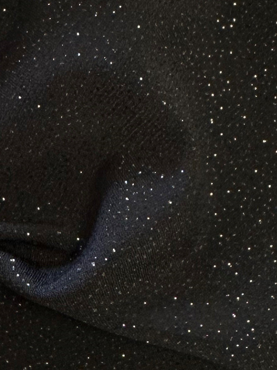 Schwarzer Glitzer-Jerseystoff – Dazzle
