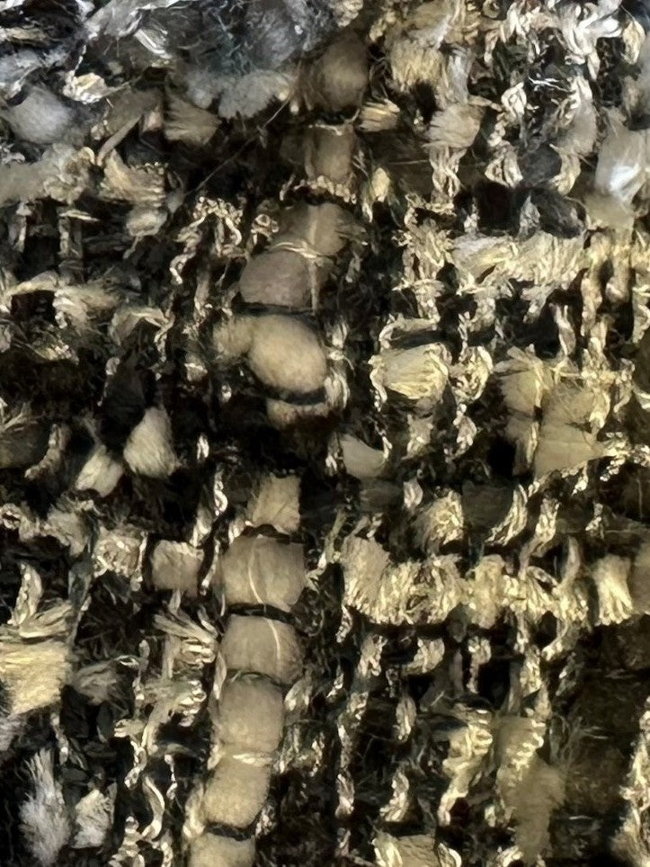 Schwarz-weißer, strukturierter Viskosestoff - Gabrielle