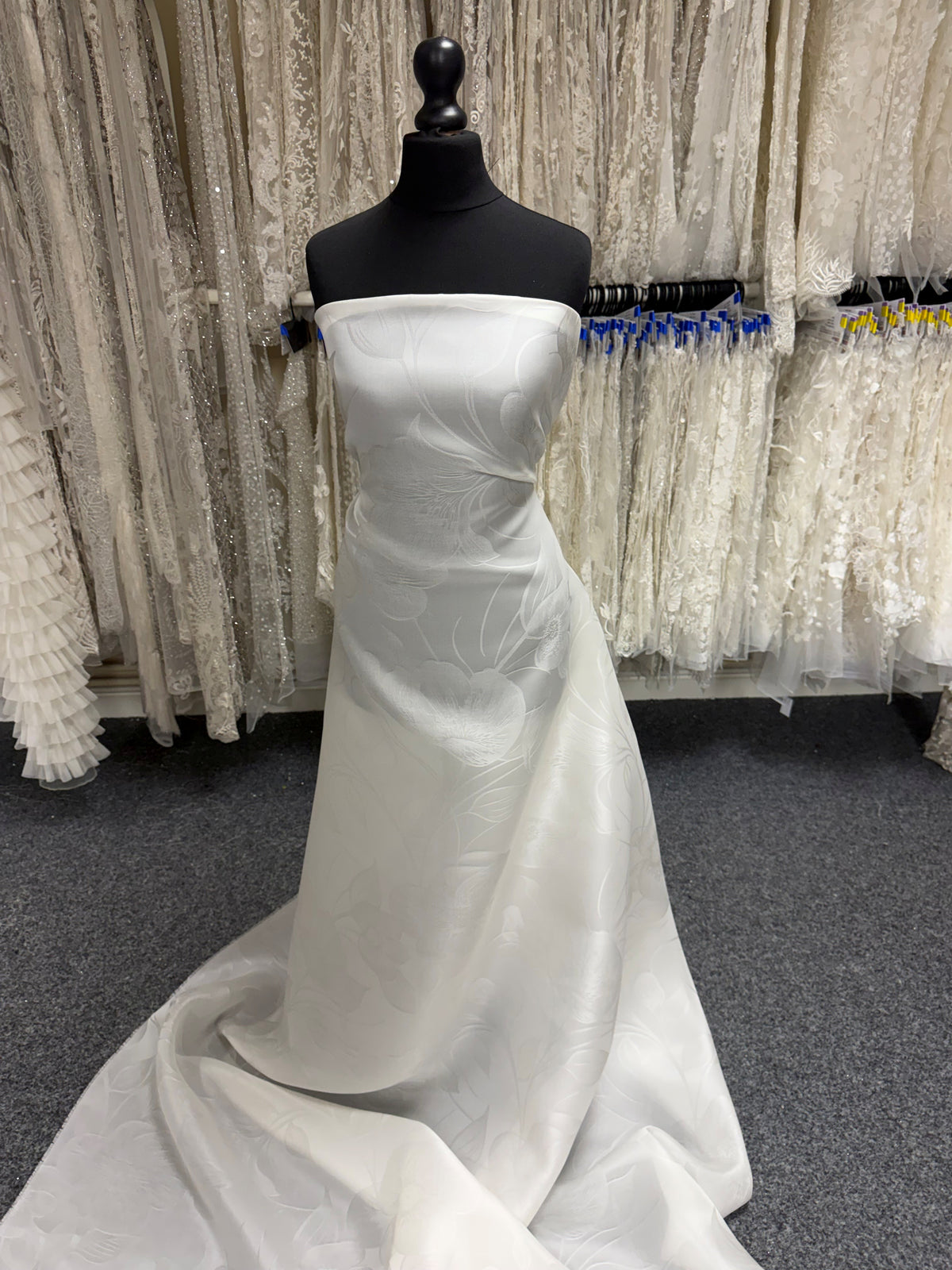 Elfenbein Großflächig 100% Seidenjacquard-Brokat - Candido