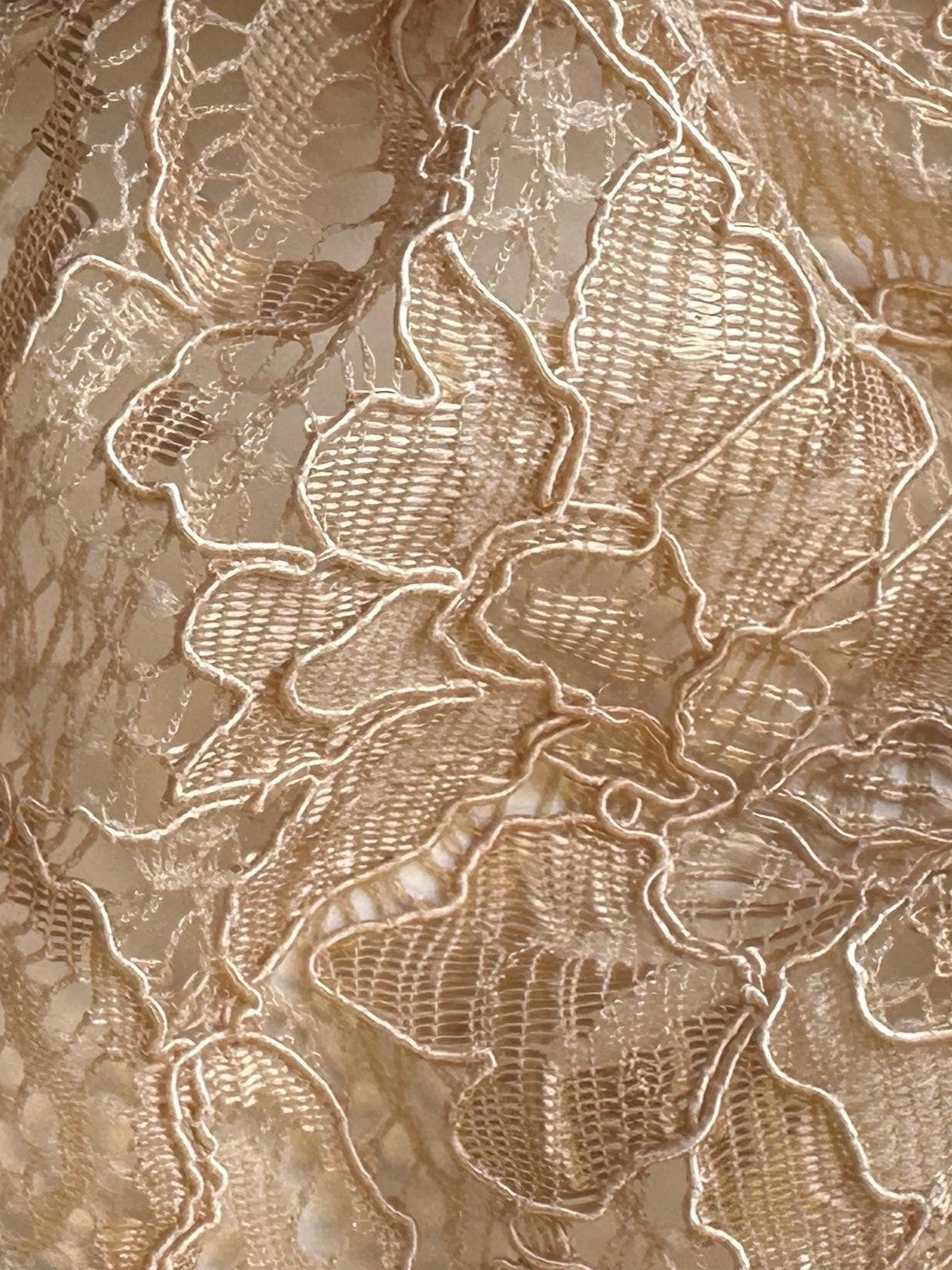 Champagnerfarbene Kordelspitze – Tocca