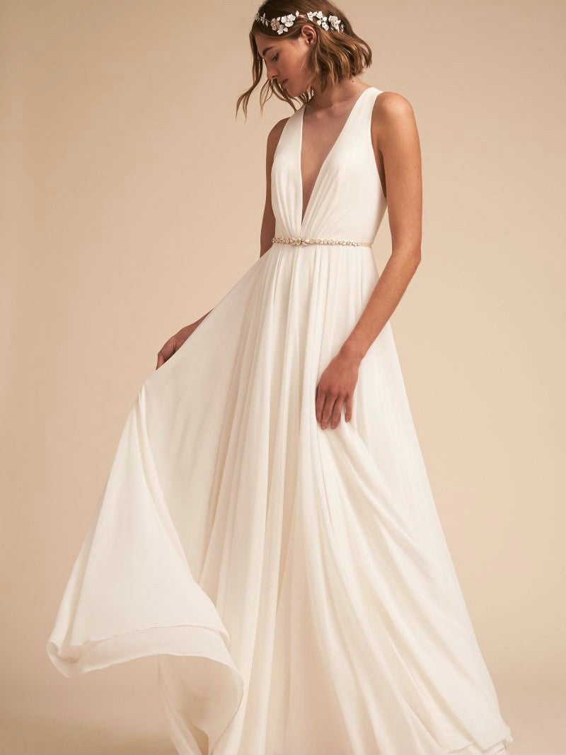 Elfenbeinfarbener Polyester-Chiffon – Honesty
