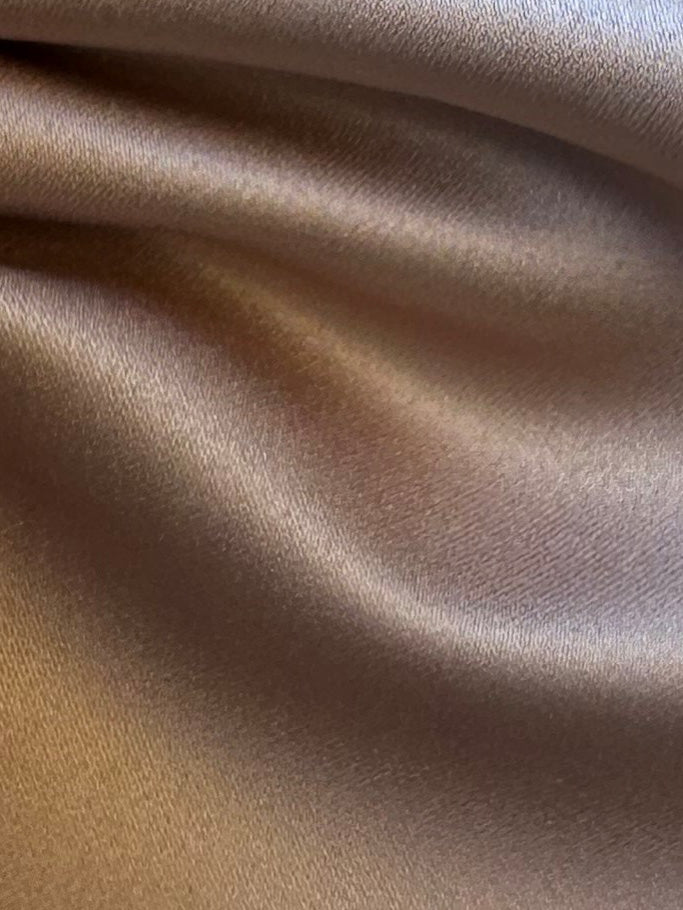 Kaffeefarbener Polyestersatin - Mystique