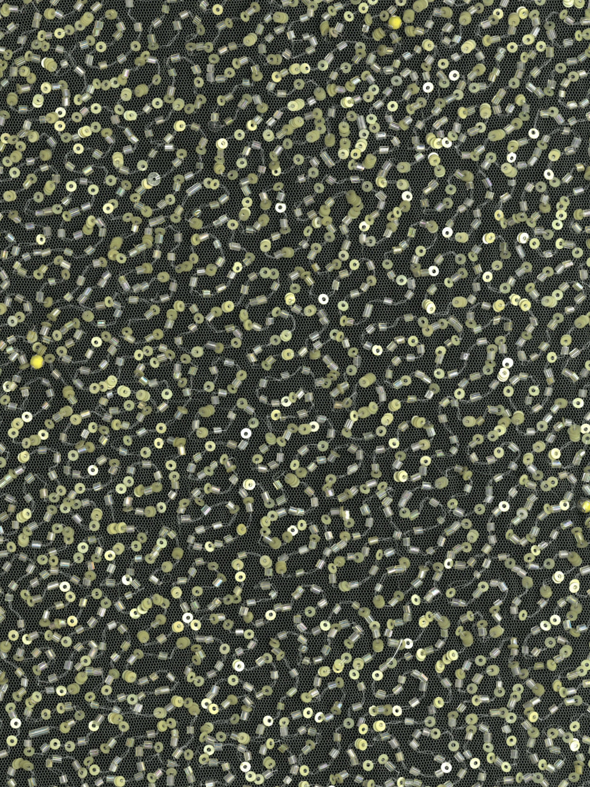 Limettengrüner, bestickter Perlen-Tüll - EB1012