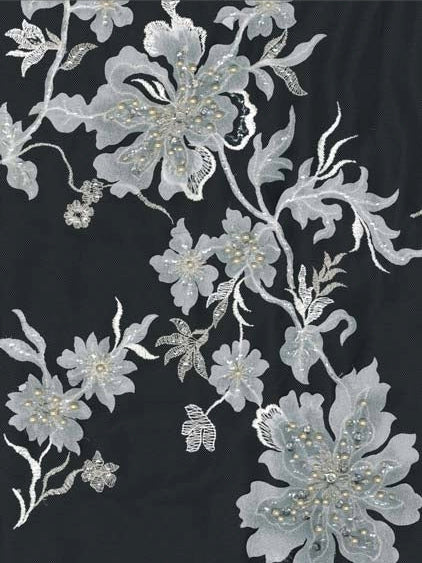 Elfenbeinfarbene bestickte Spitze - EB1015