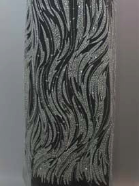 Babyblauer, bestickter Tüll mit Perlen - EB1068