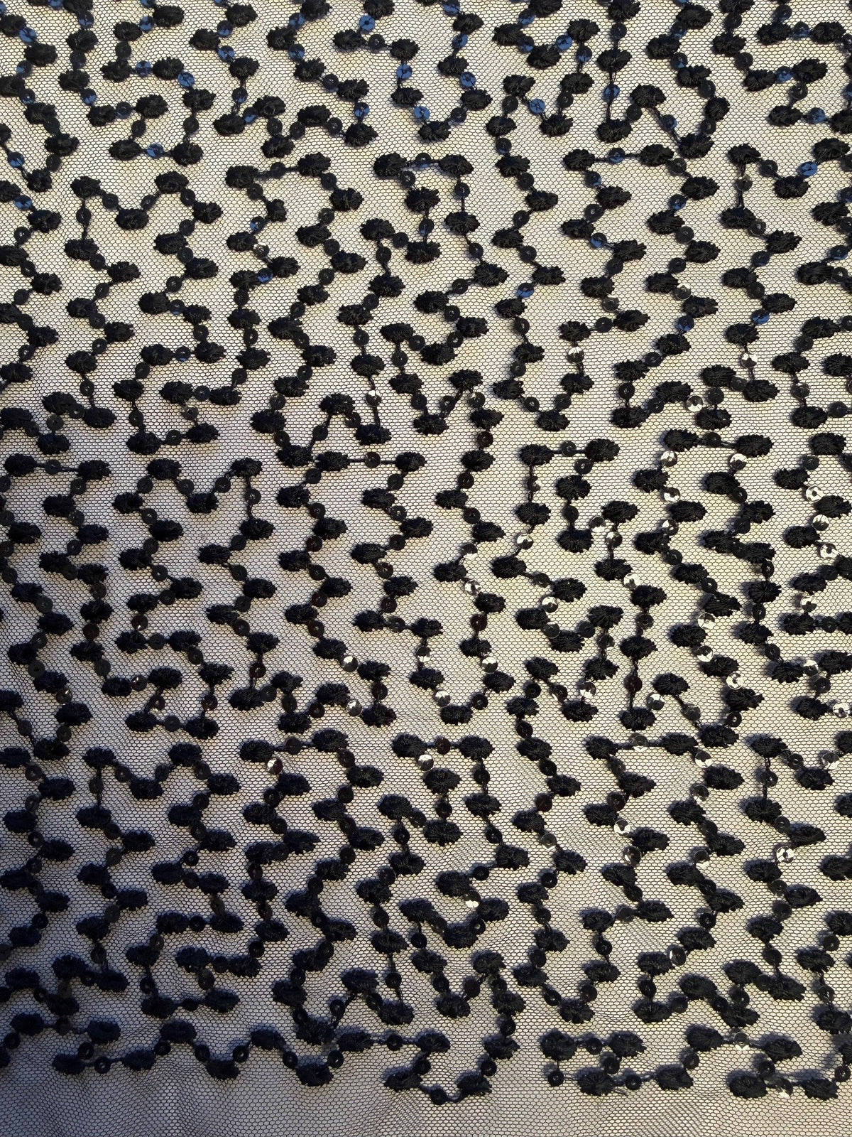 Schwarze Paillettenstickerei-Spitze - EB3029