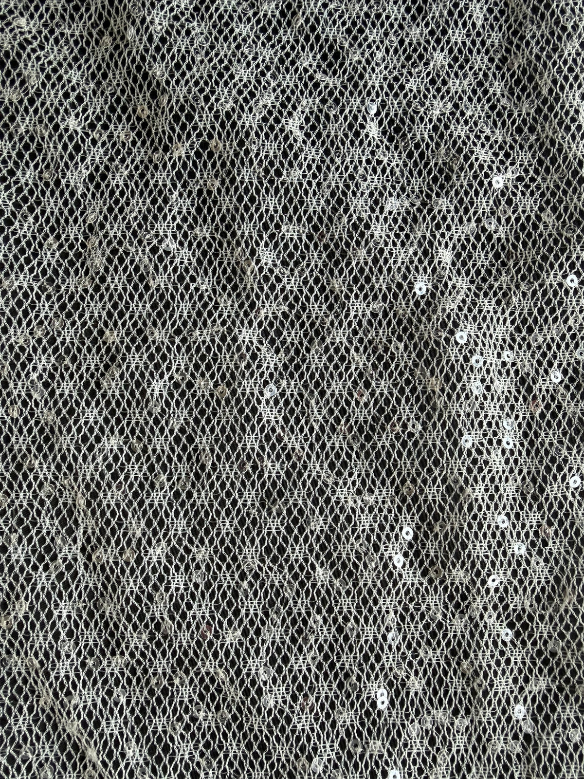 Elfenbeinfarbene Pailletten-Raschelspitze – EB3046