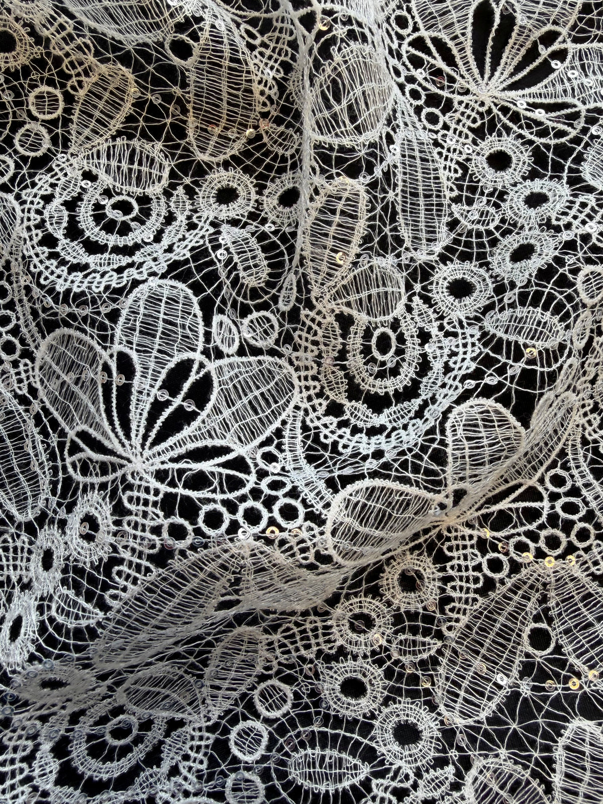 Ivory Sequin Bridal Lace - EB3050