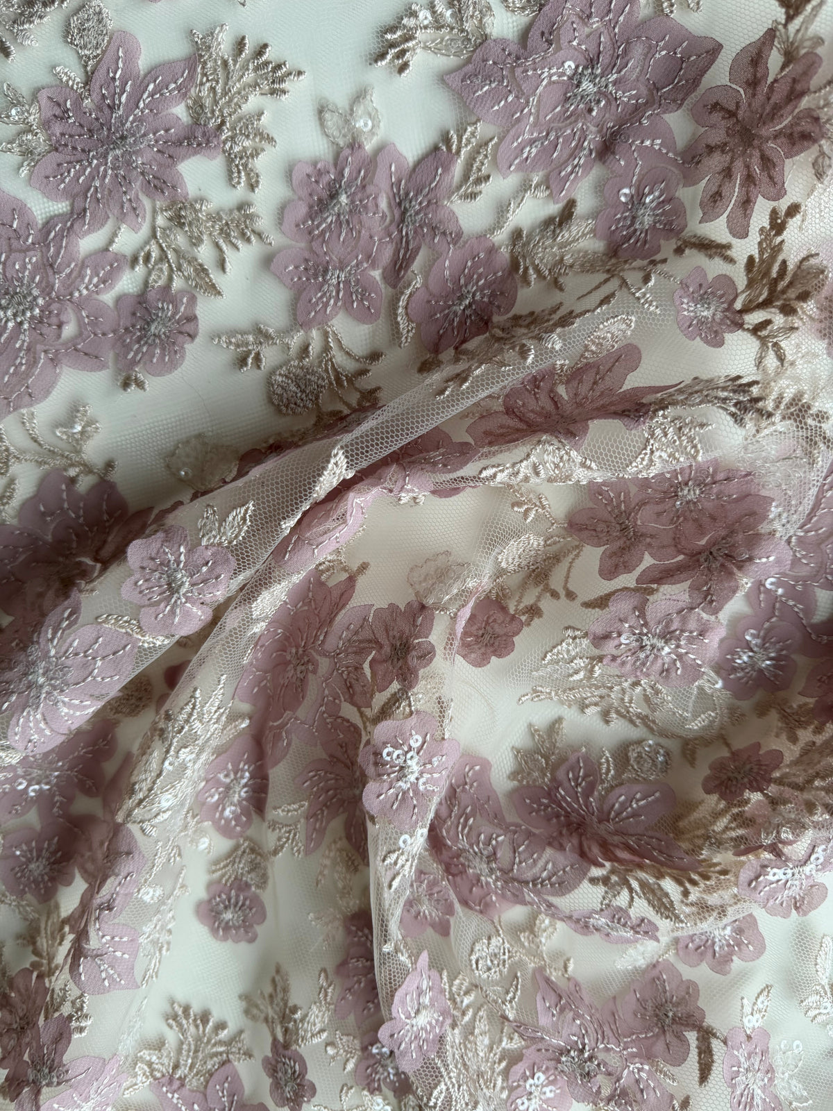 Rosa bestickte Spitze - EB3053