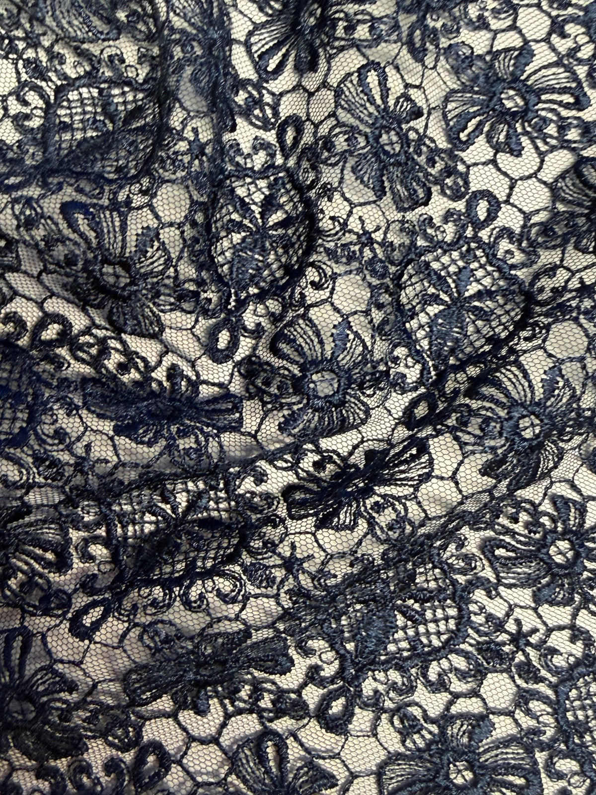 Marineblaue bestickte Spitze - EB5010