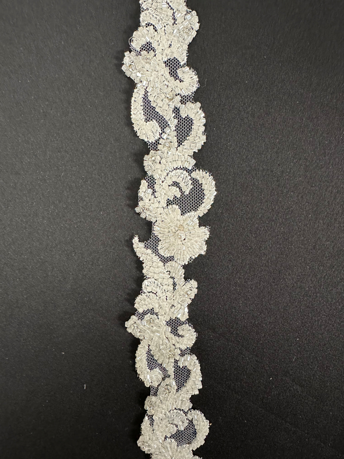 Elfenbeinfarbene Perlenspitzenborte - EH2004