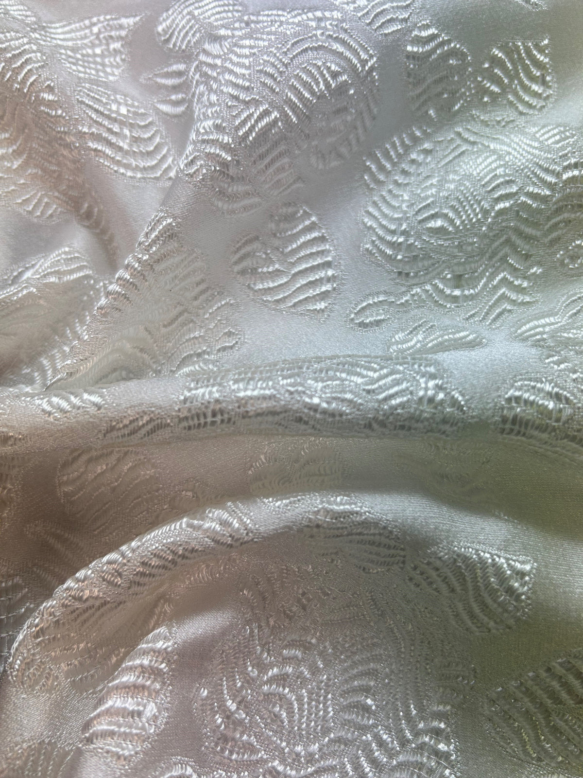 Elfenbeinfarbener Jacquard-Brokat - Flower