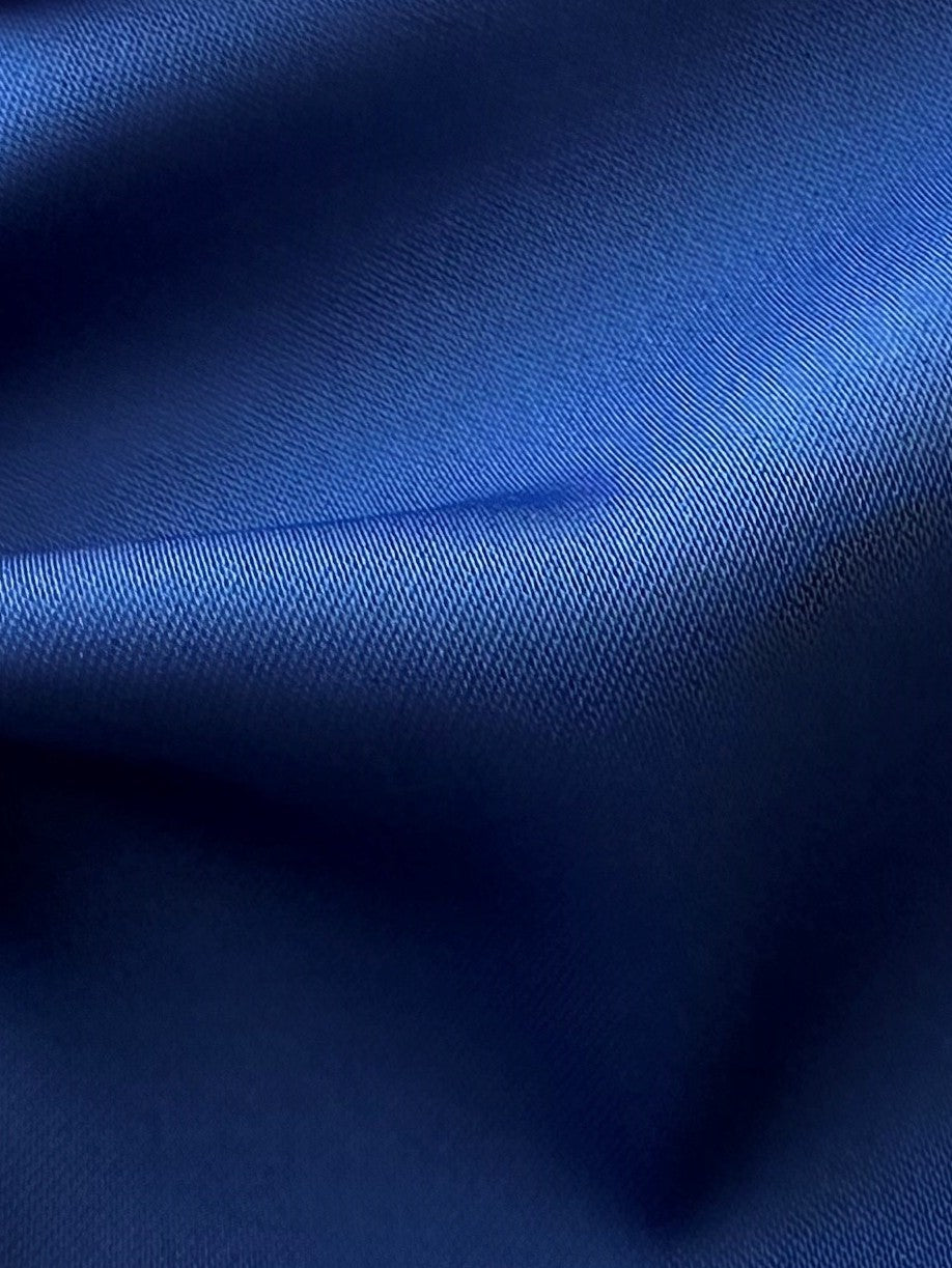 Französischer Marineblauer Polyester-Stretch-Satin - Uganda