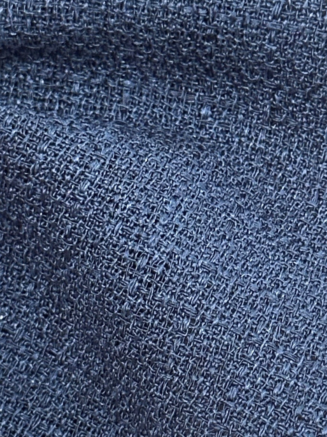 French Navy Linen Look Polyester - Coast