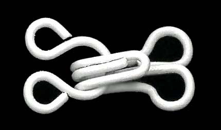 Weiße Haken und Ösen - Größe 2 - HA4102