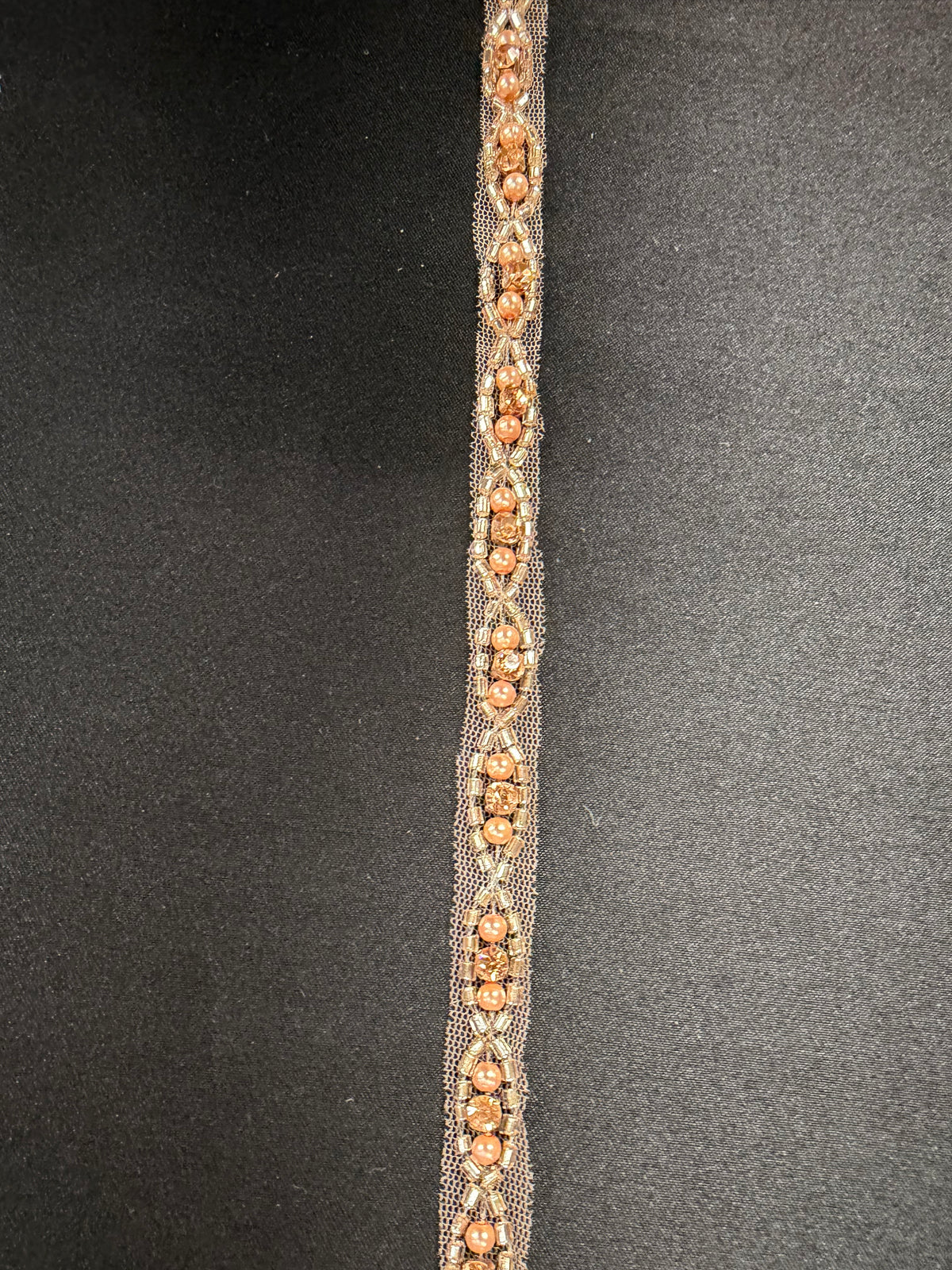 Roségoldene Kristallperlenborte - T874