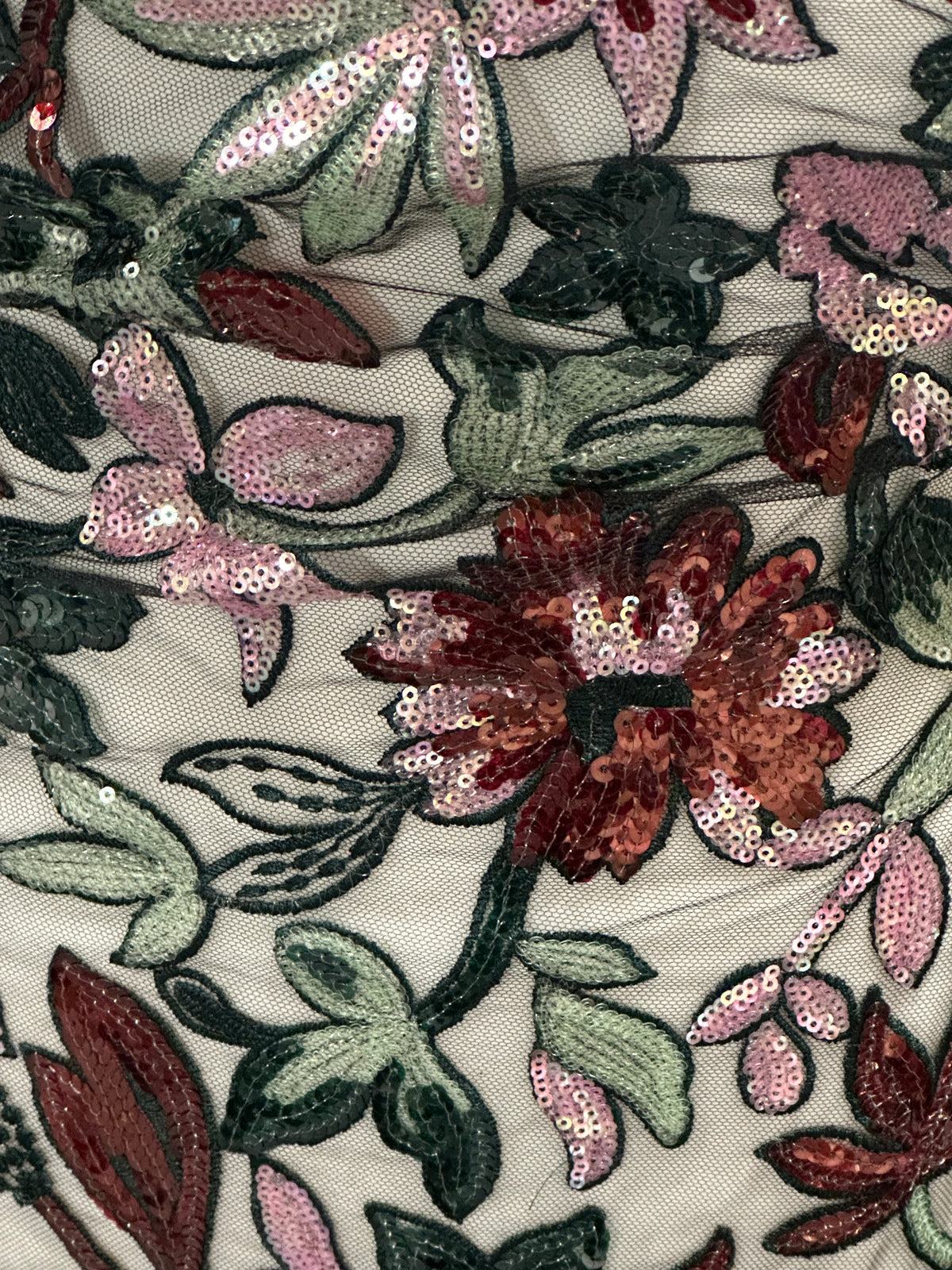 Schwarz mit mehrfarbiger Stickereispitze -EB3066