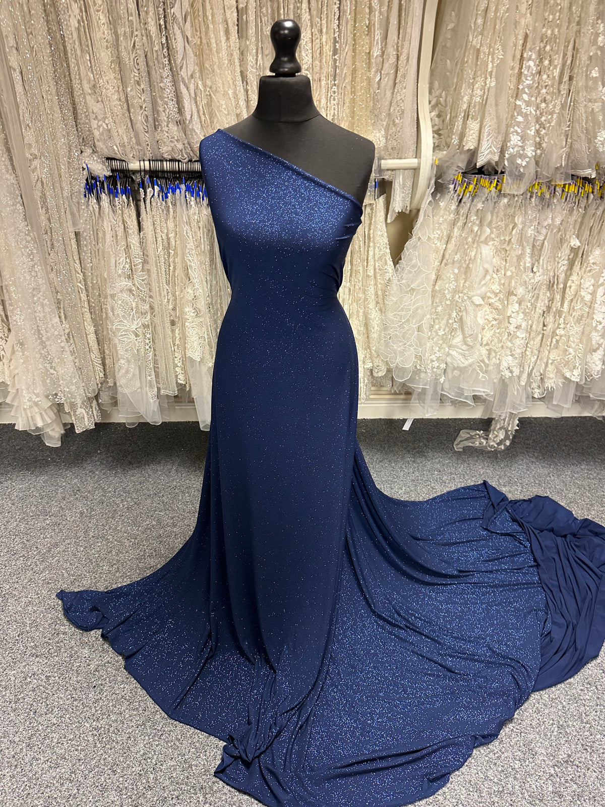 Marineblauer Glitzer-Jersey-Stoff - Daredevil