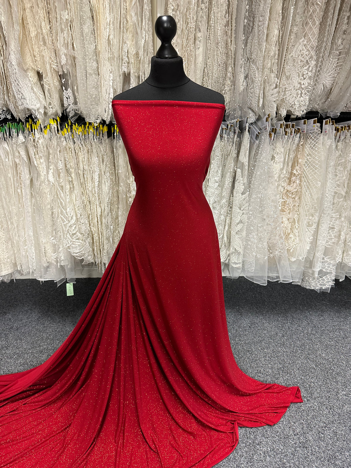 Roter Glitzer-Jersey-Stoff - Daredevil