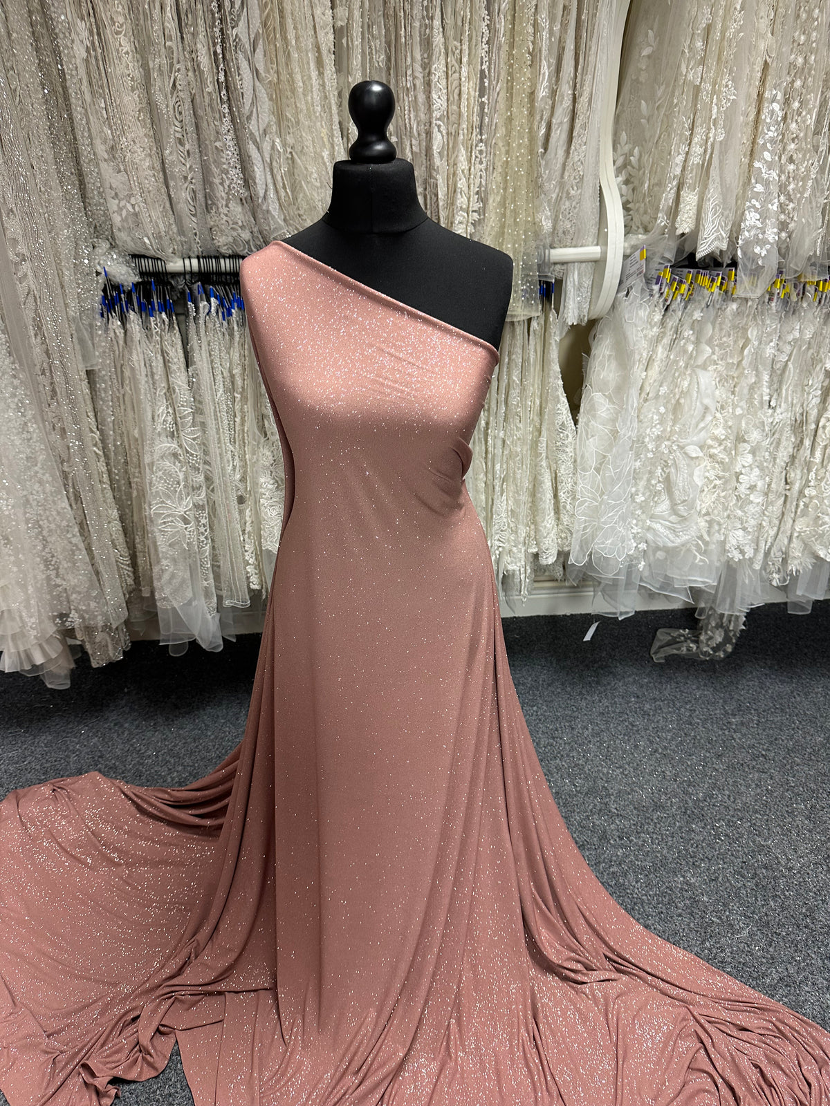 Roségoldener Glitzer-Jersey-Stoff - Daredevil