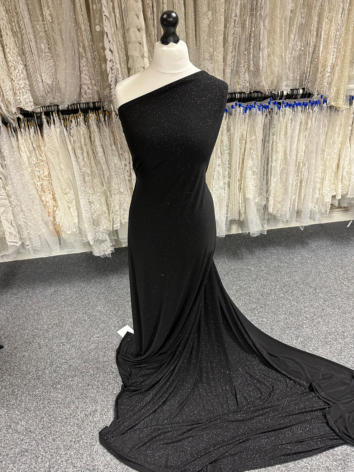 Schwarzer Glitzer-Jerseystoff – Dazzle