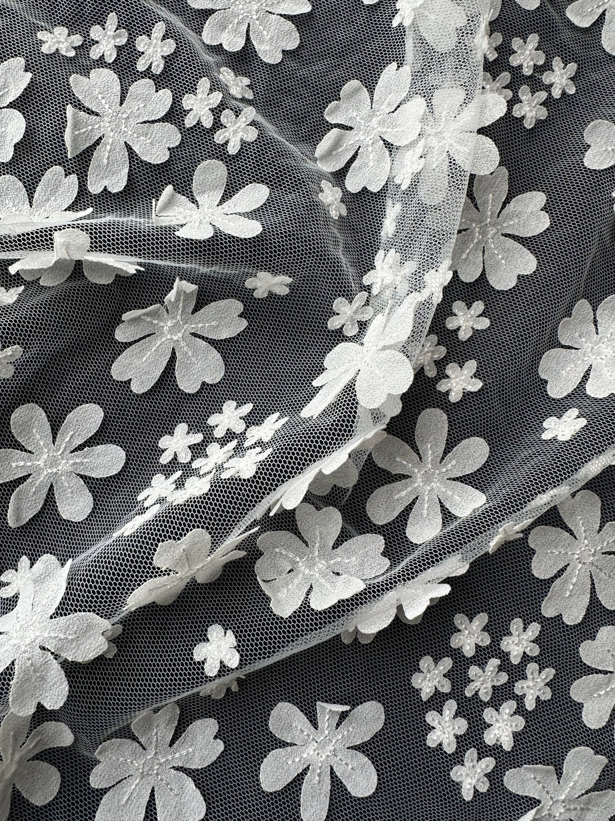 Elfenbeinfarbene bestickte Spitze - EB5046