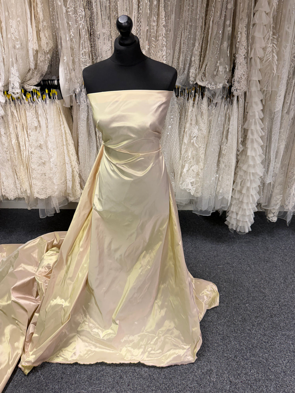 Pink/Grüner Polyester-Taft – P600
