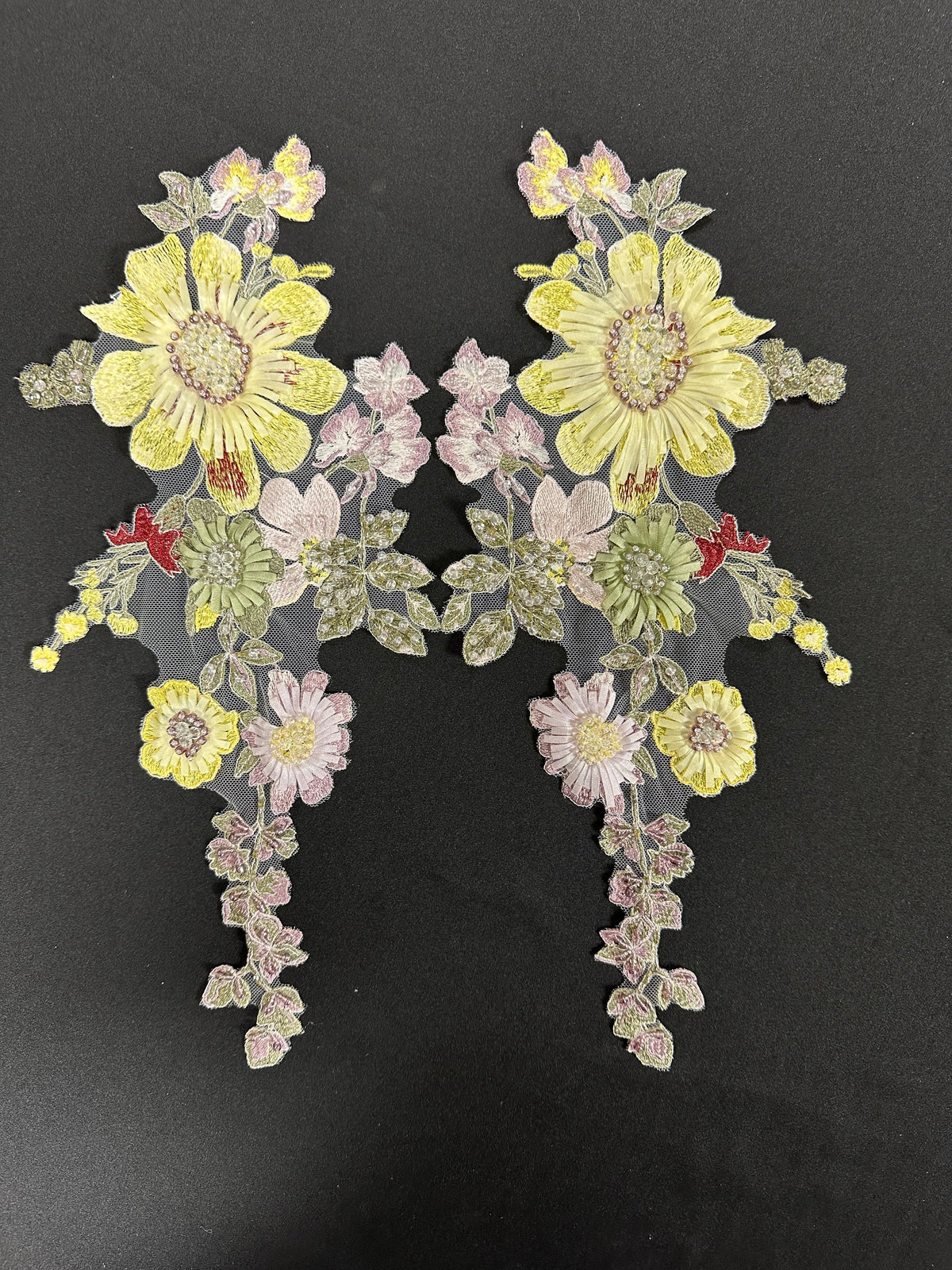 Multicoloured Beaded Lace Appliques - MT4019