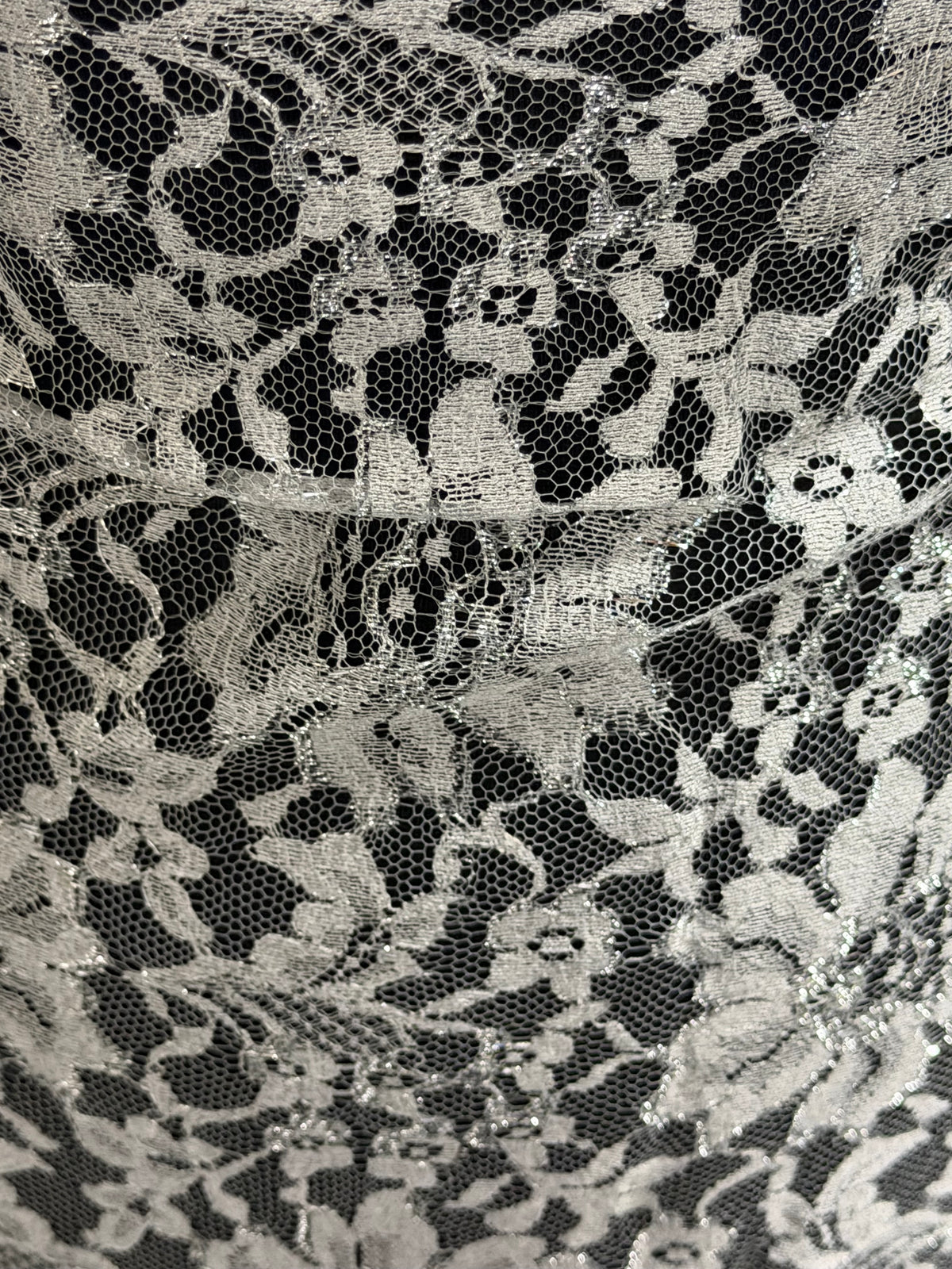 Silbermetallic Chantilly-Spitze - P184