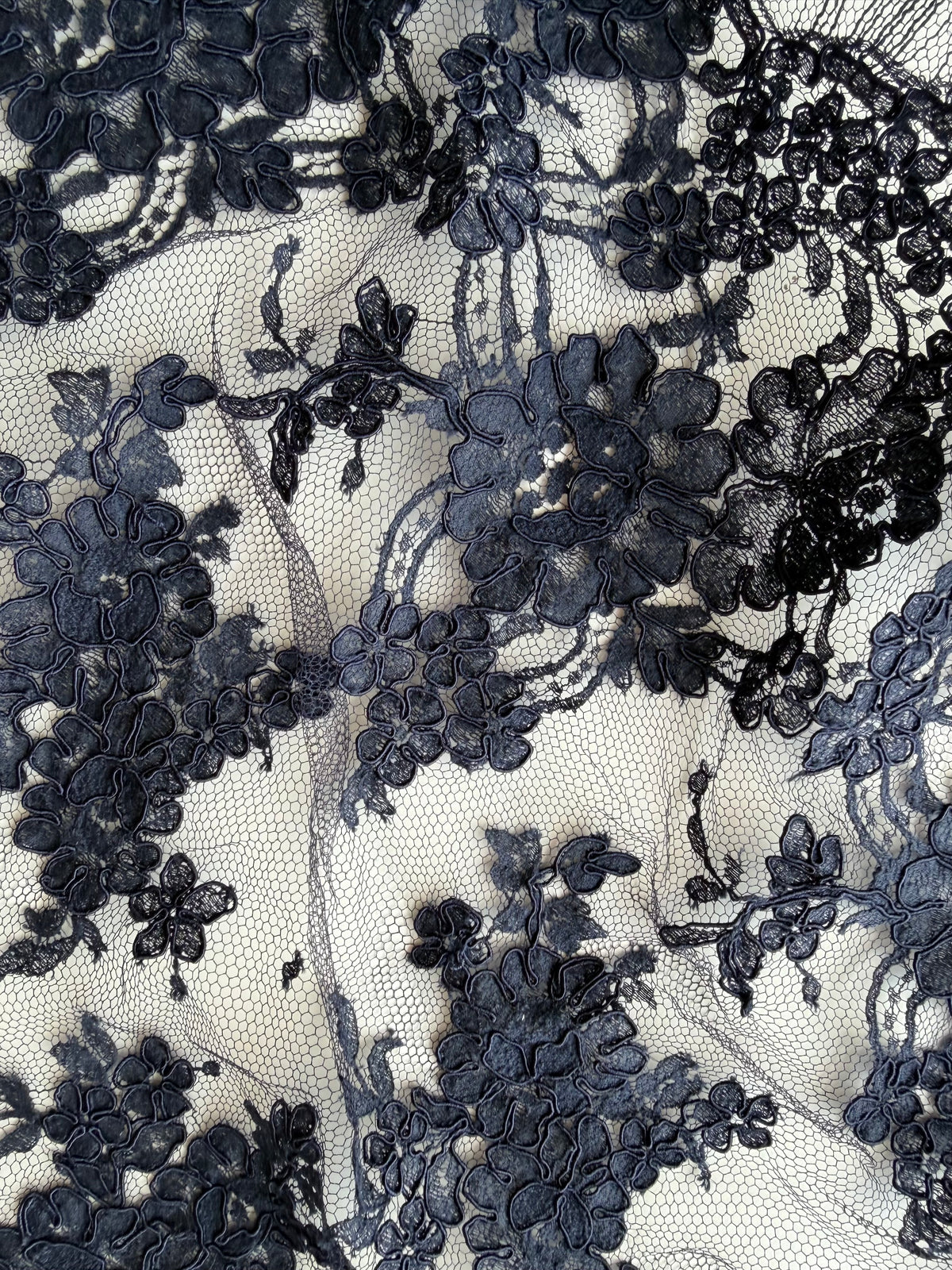 Marineblau Kordel-Chantilly-Spitze - P237