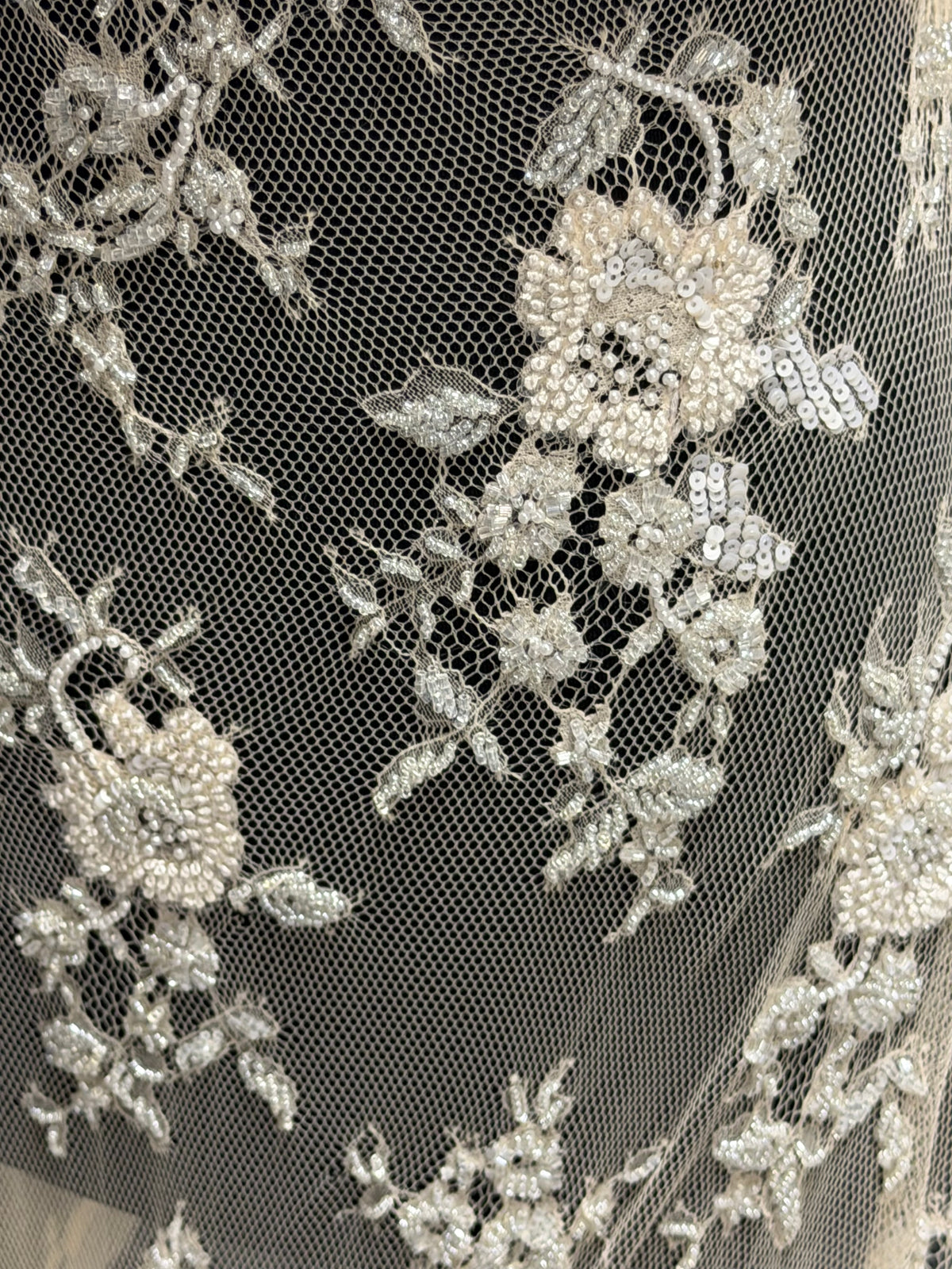 Champagne Hand Beaded Raschel Lace - Ashley