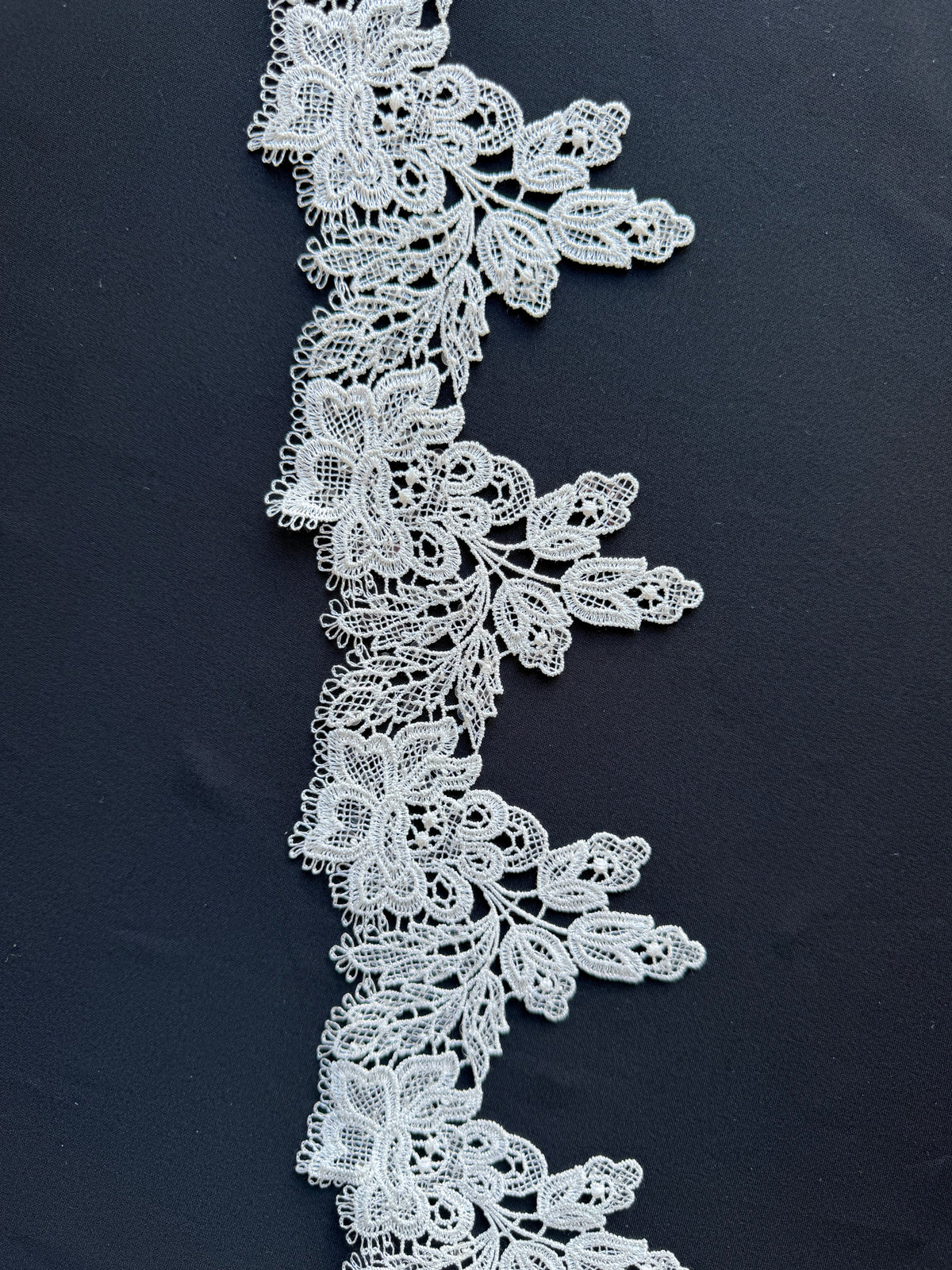 Ivory Sequin Guipure Lace Trim - T669