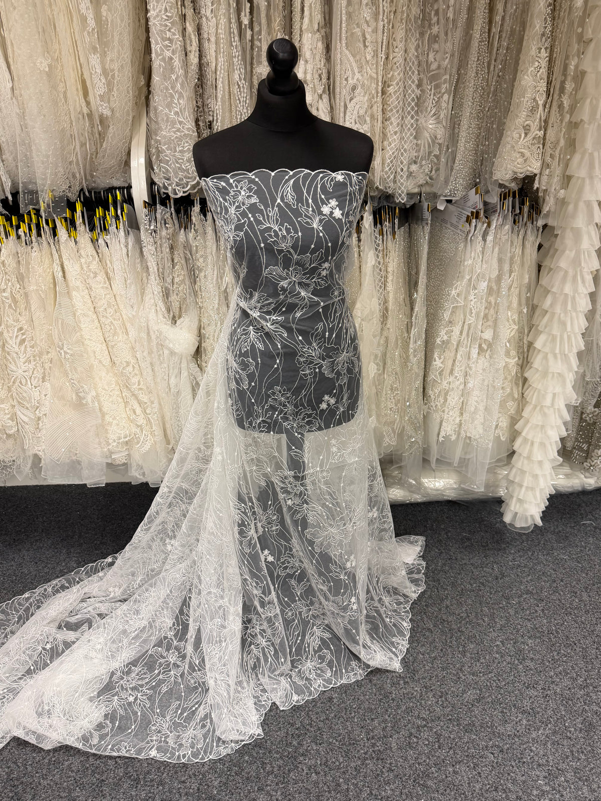 Ivory Sequin Embroidered Lace - Atley