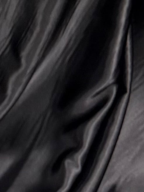 Schwarzer Polyestersatin - PB1005