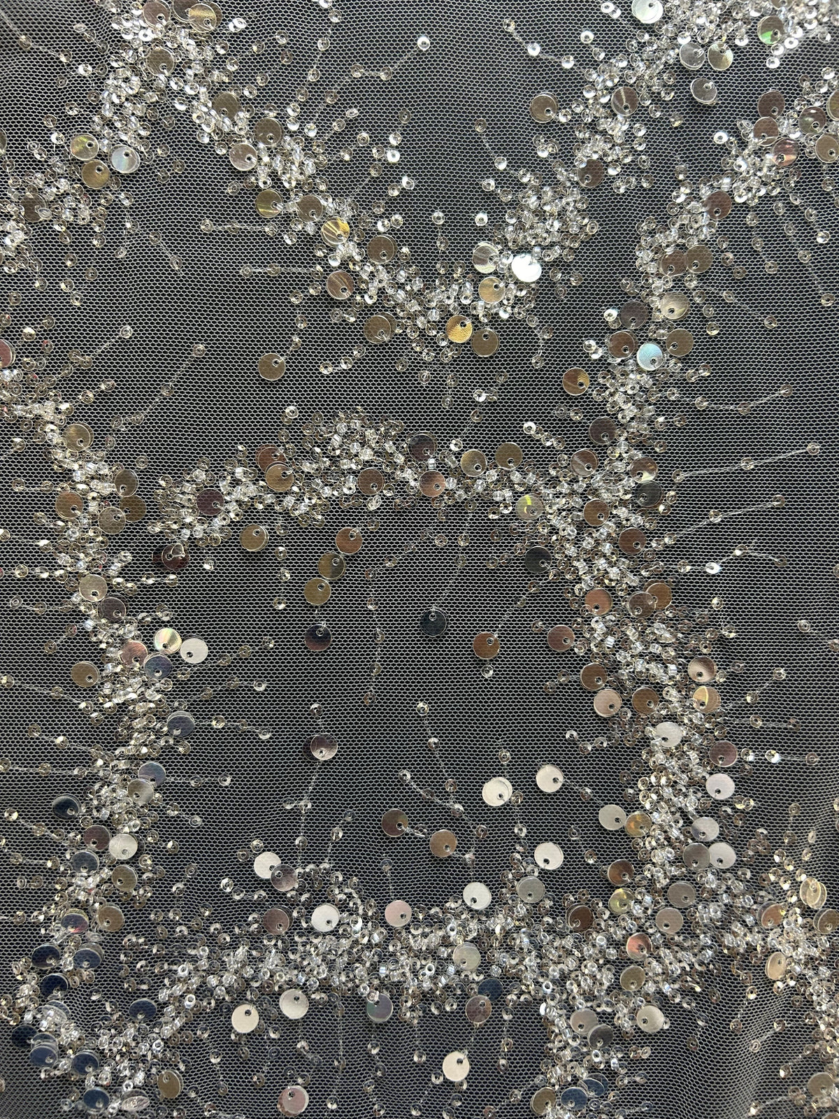 Elfenbeinfarbene Paillettenspitze – Ines