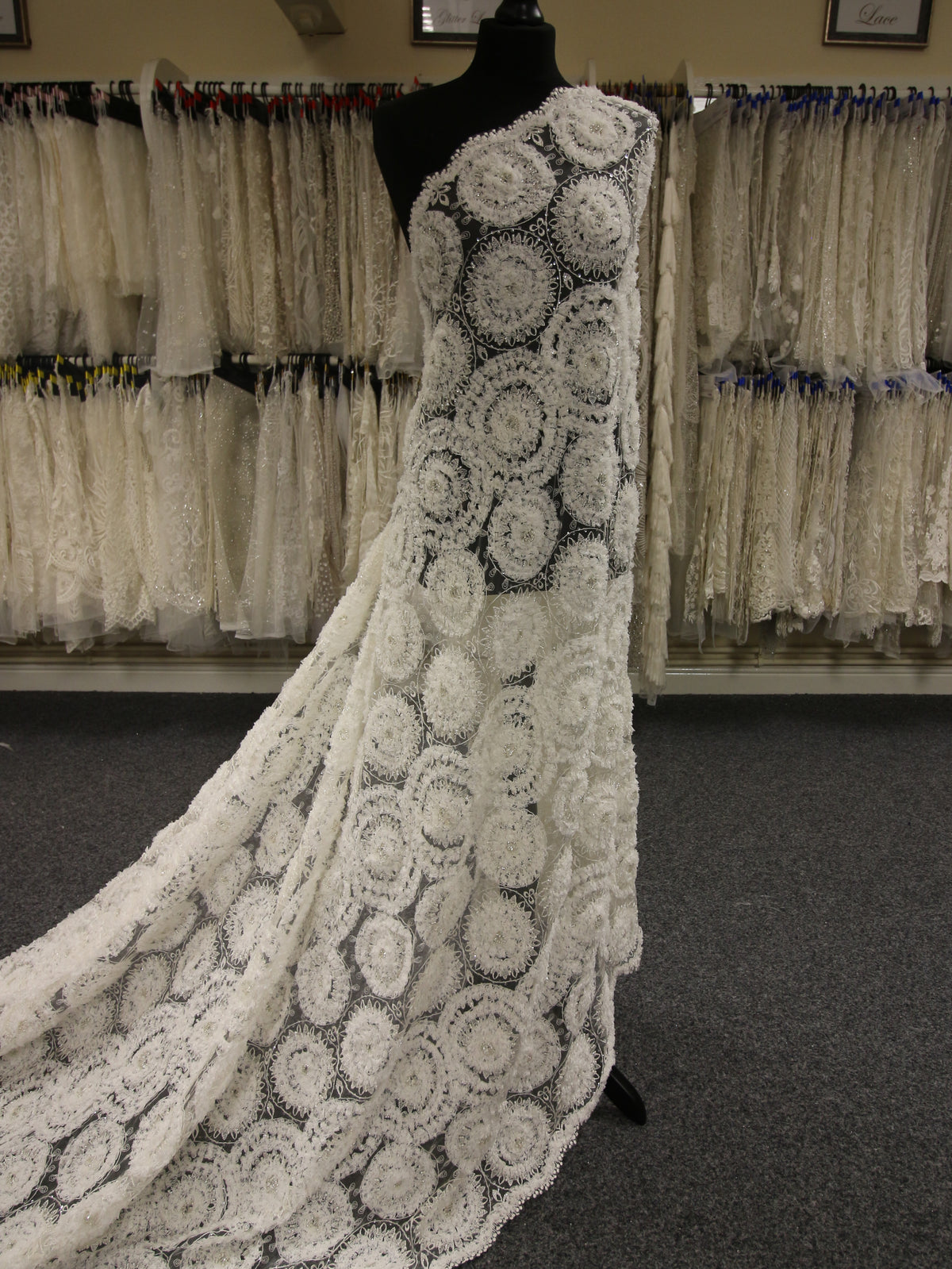 Elfenbeinfarbene Paillettenspitze – Whitney