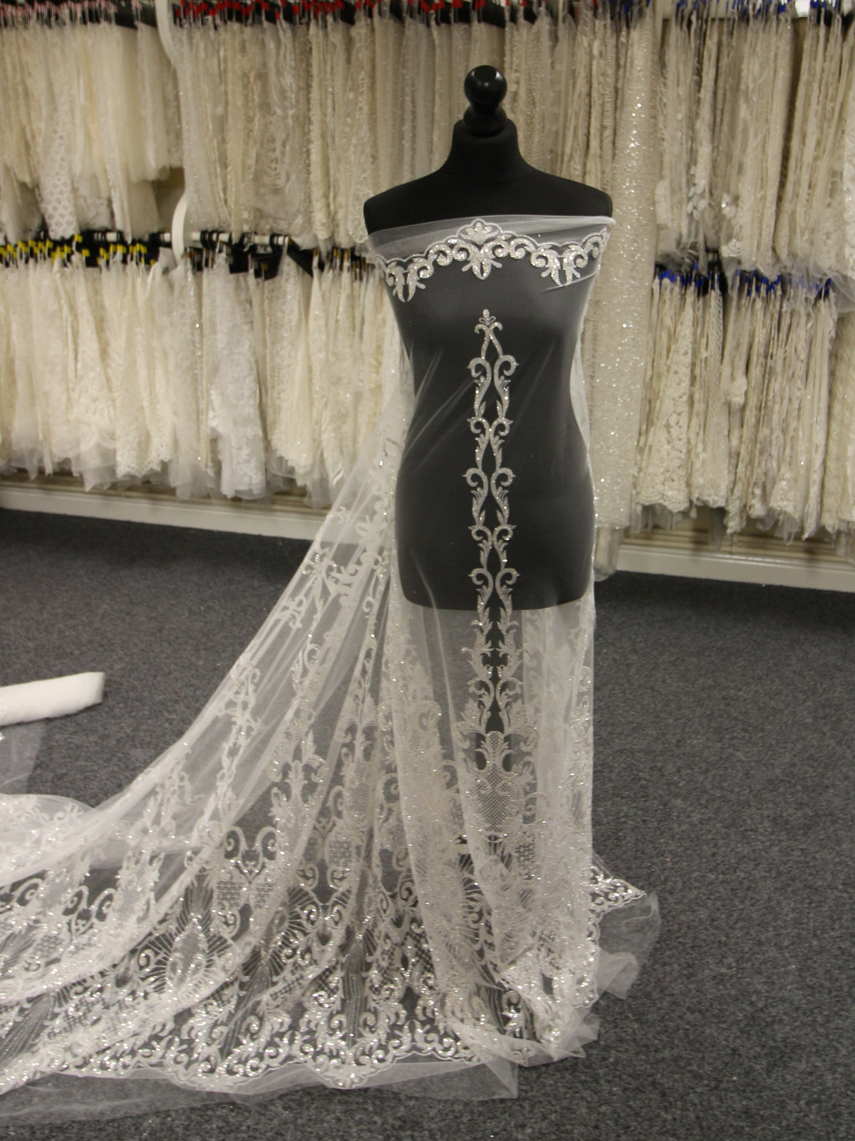 Elfenbeinfarbene Glitzerspitze – Sidney