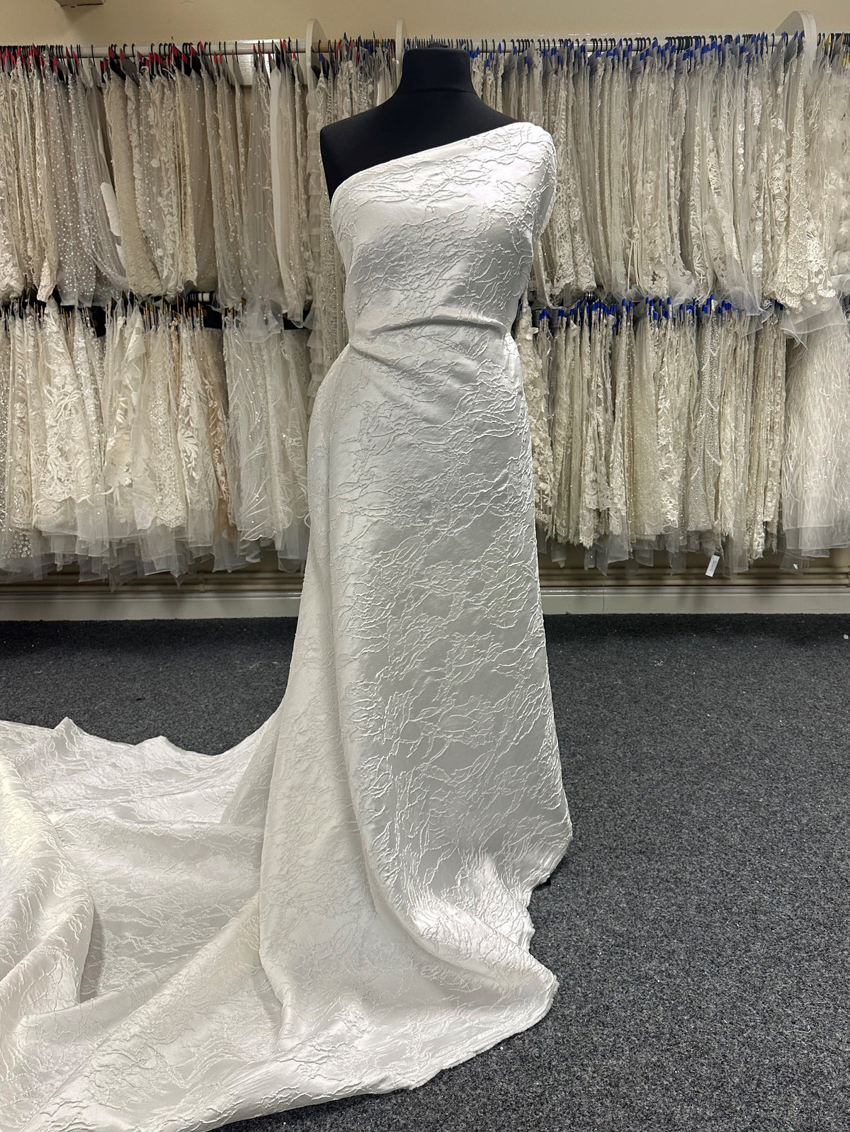 Elfenbeinfarbener Cloqué-Brokat - Minneapolis