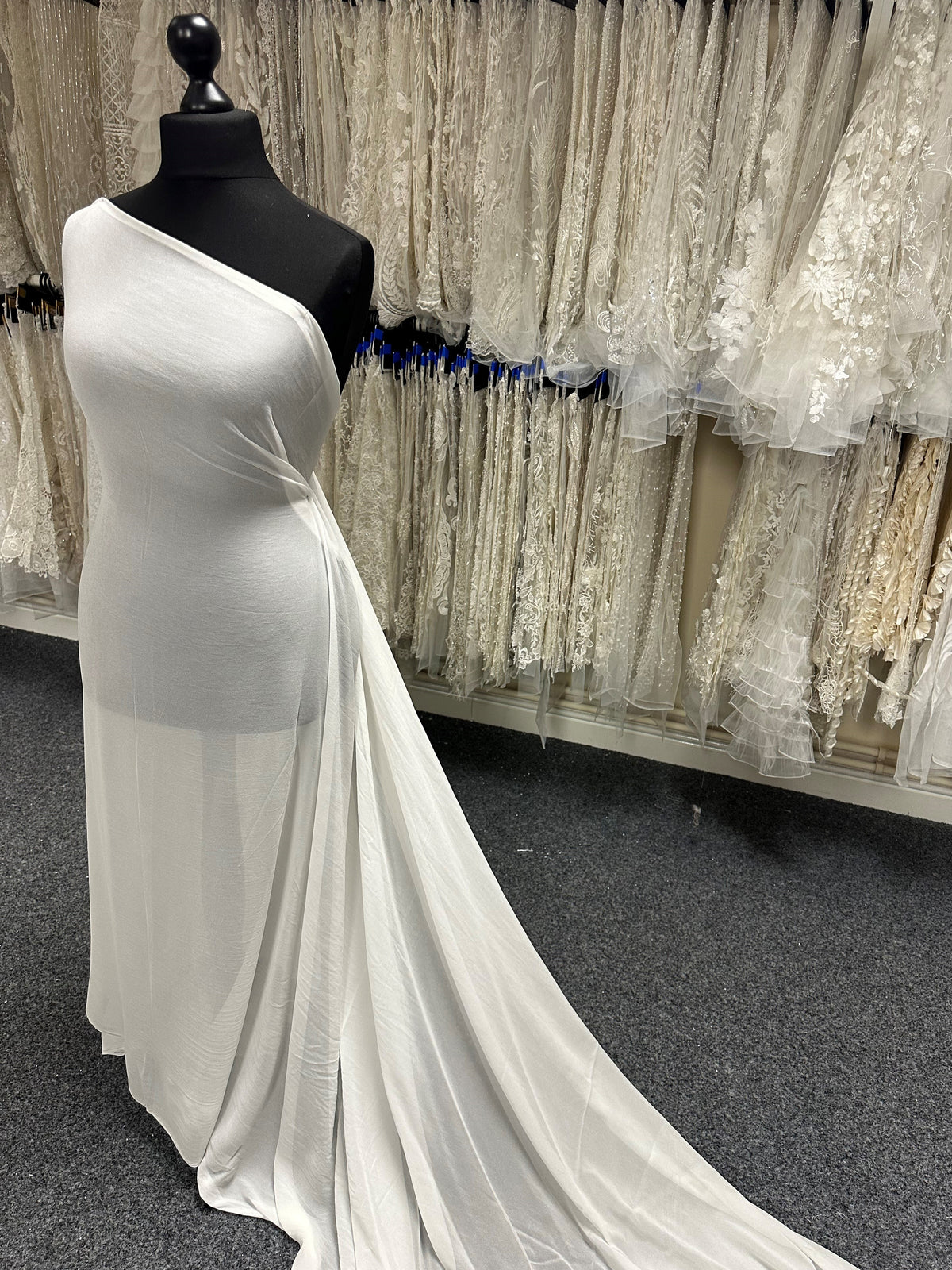 Elfenbeinfarbener Viskose-Georgette - Illustrious