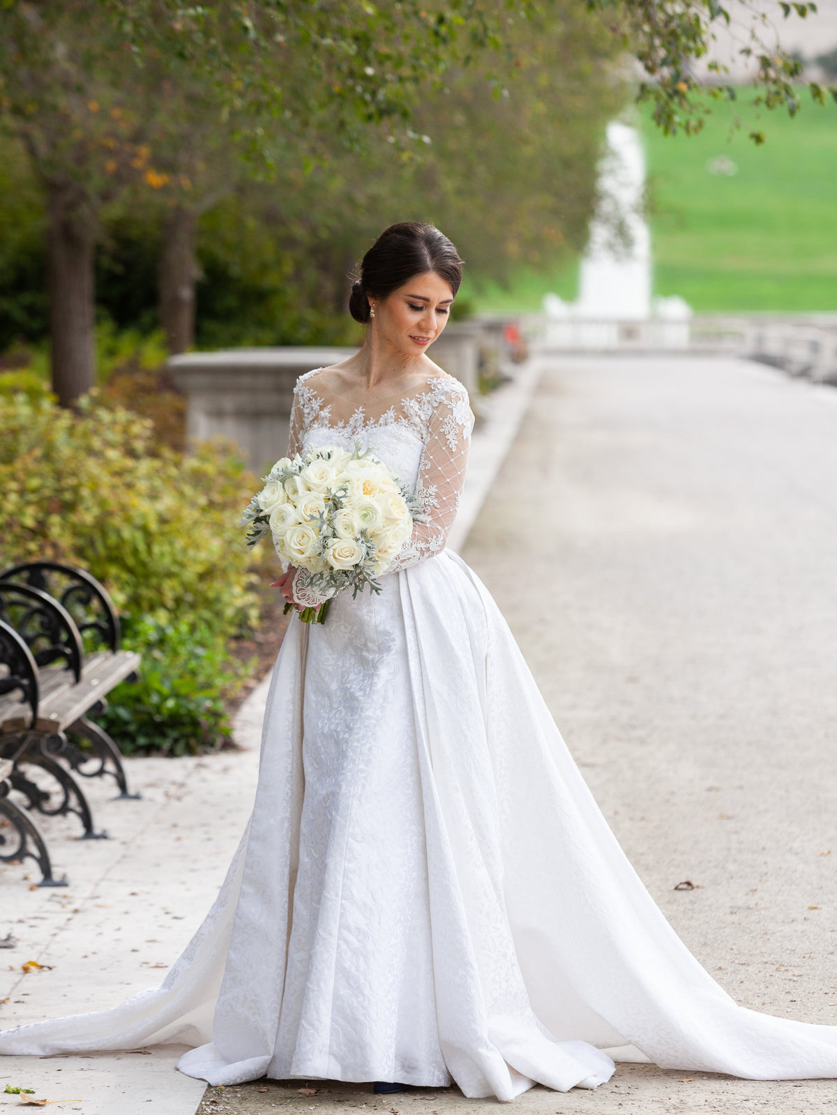 Weißer Jacquard-Brokat – Regal