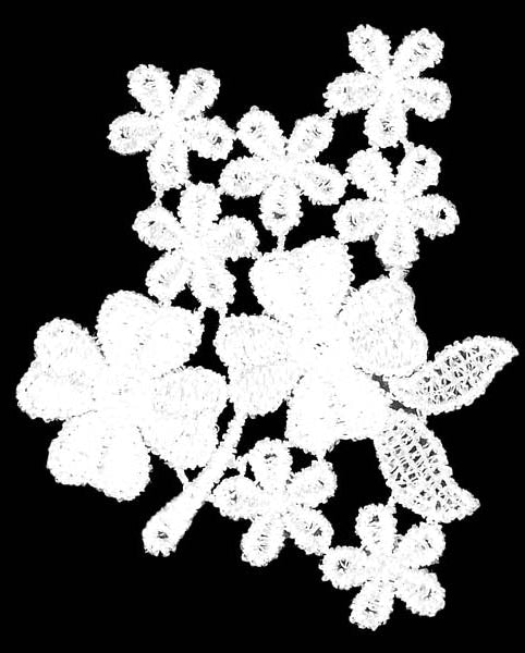 Elfenbeinfarbener Guipure-Blumenstrauß - M19 (Beutel mit 25 Stück)