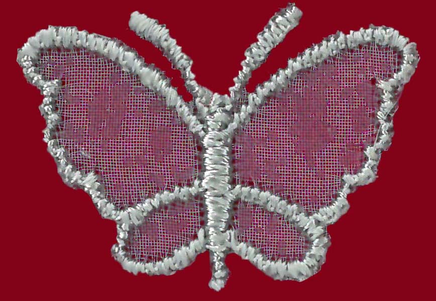 Schmetterlingsapplikation in Nebelgrün - M1