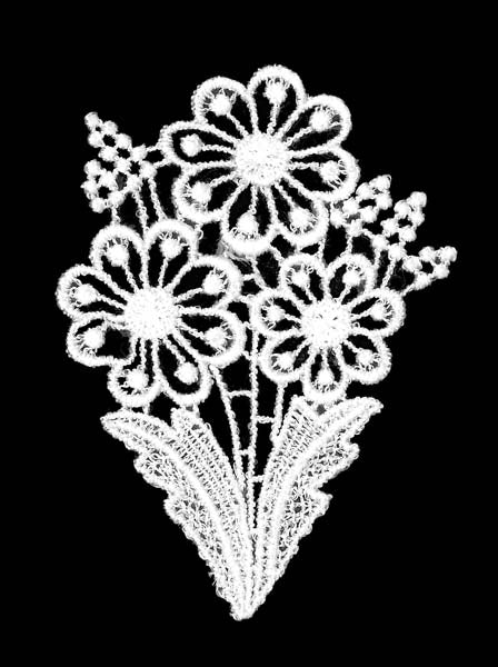 Elfenbeinfarbener Guipure-Blumenstrauß - M23 (Beutel mit 25 Stück)