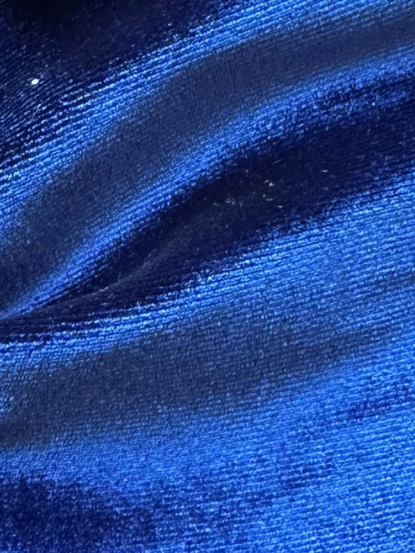 Marineblauer Stretch-Seidensamt – Carlotta